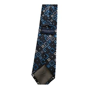 Giorgio Armani Blue and Black Geometric Tie